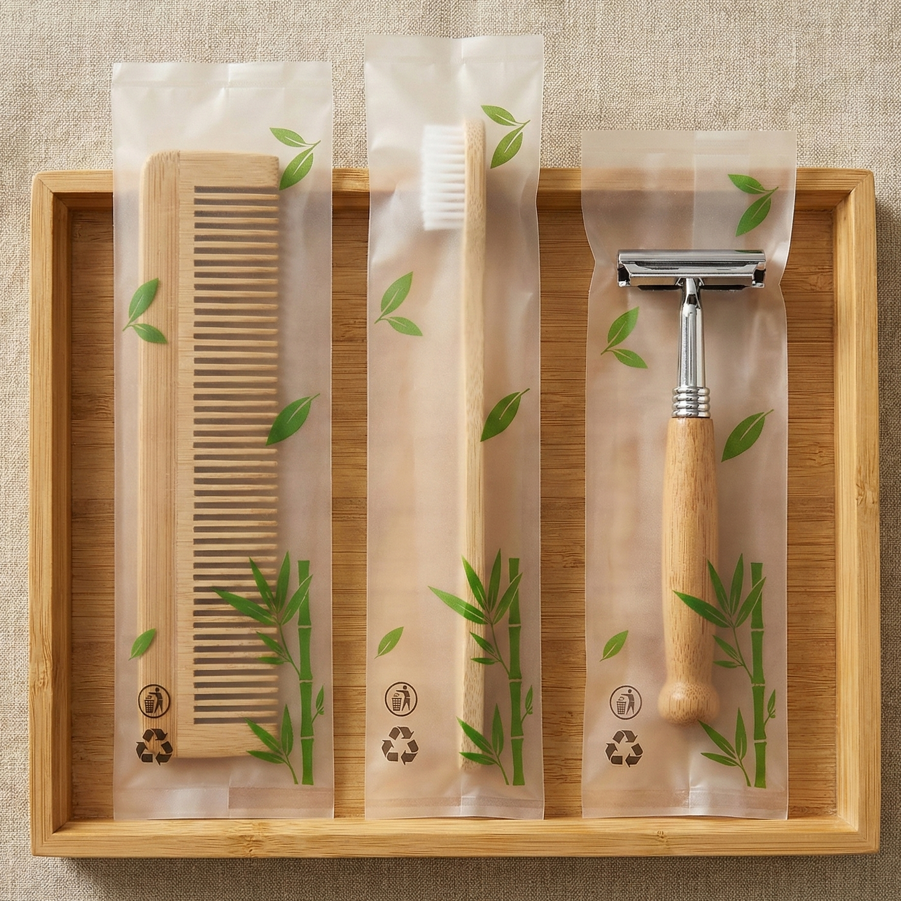 特注】ひまし油使用 竹歯ブラシ SUS Organic Tooth Brush-100% Plant