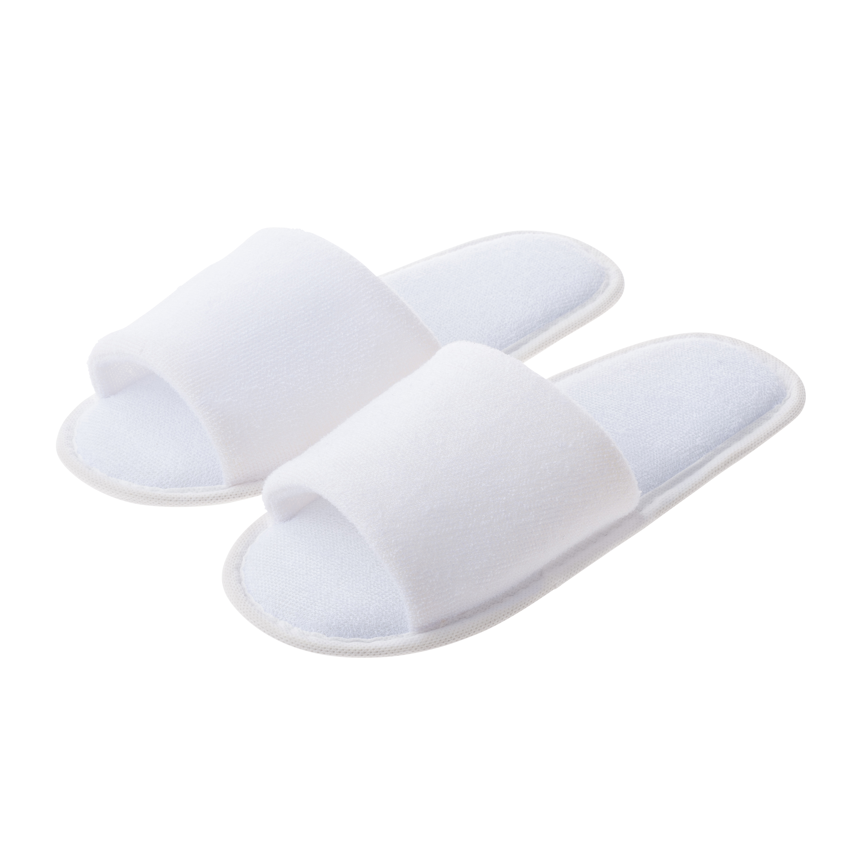 厚手パイル地スリッパ（白）/紙帯梱包　SUS Thick Pile Slippers -White-