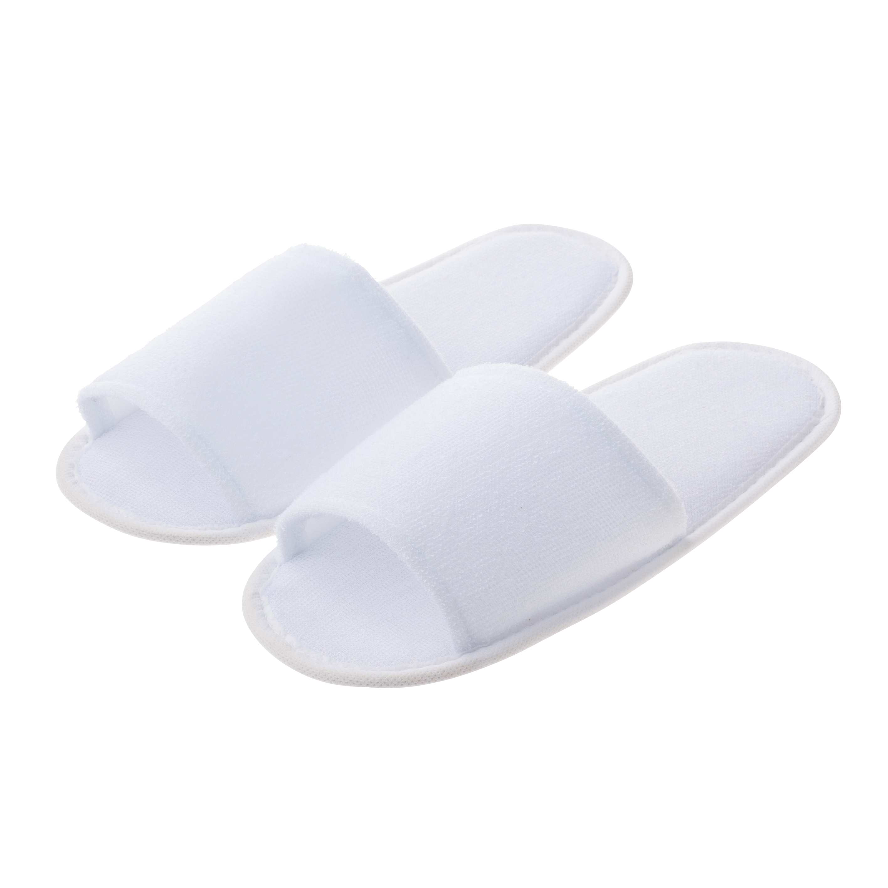 パイル地スリッパ（白）/紙帯梱包　SUS Pile Slippers -White-