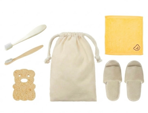 コットン巾着付き子供用アメニティセット