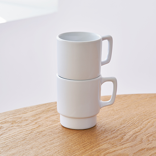 陶器マグ　スタッキング　ホワイト