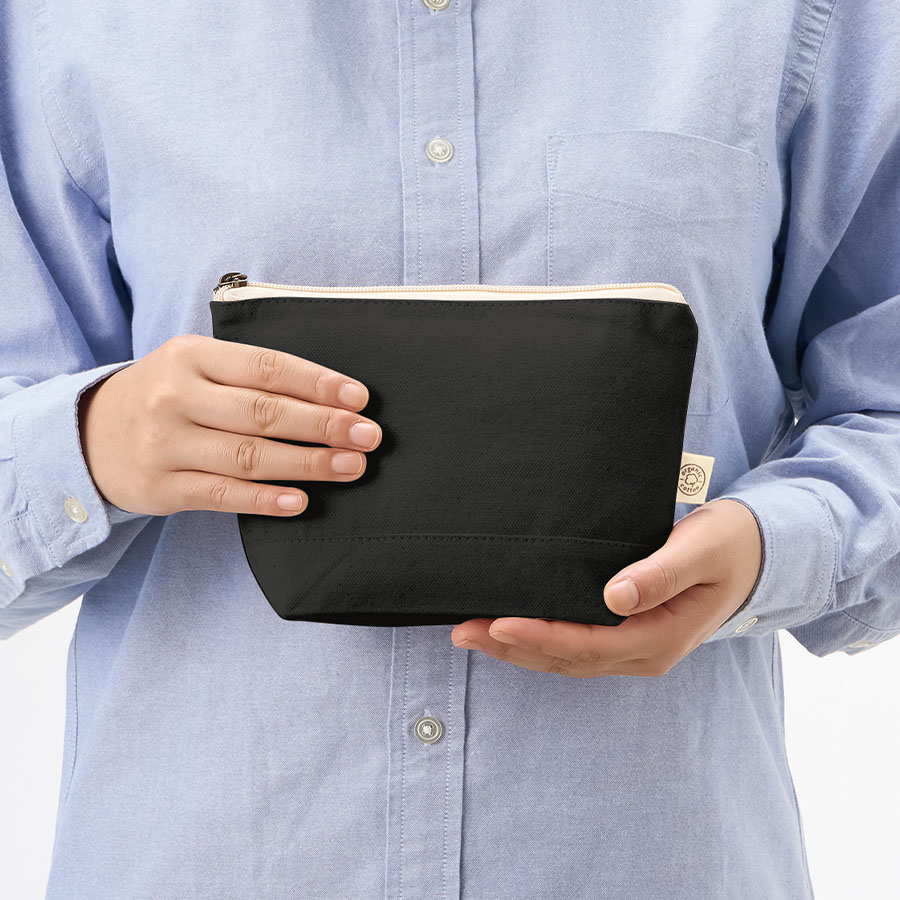 オーガニックコットンキャンバスデイリーポーチ（S）　ナイトブラック