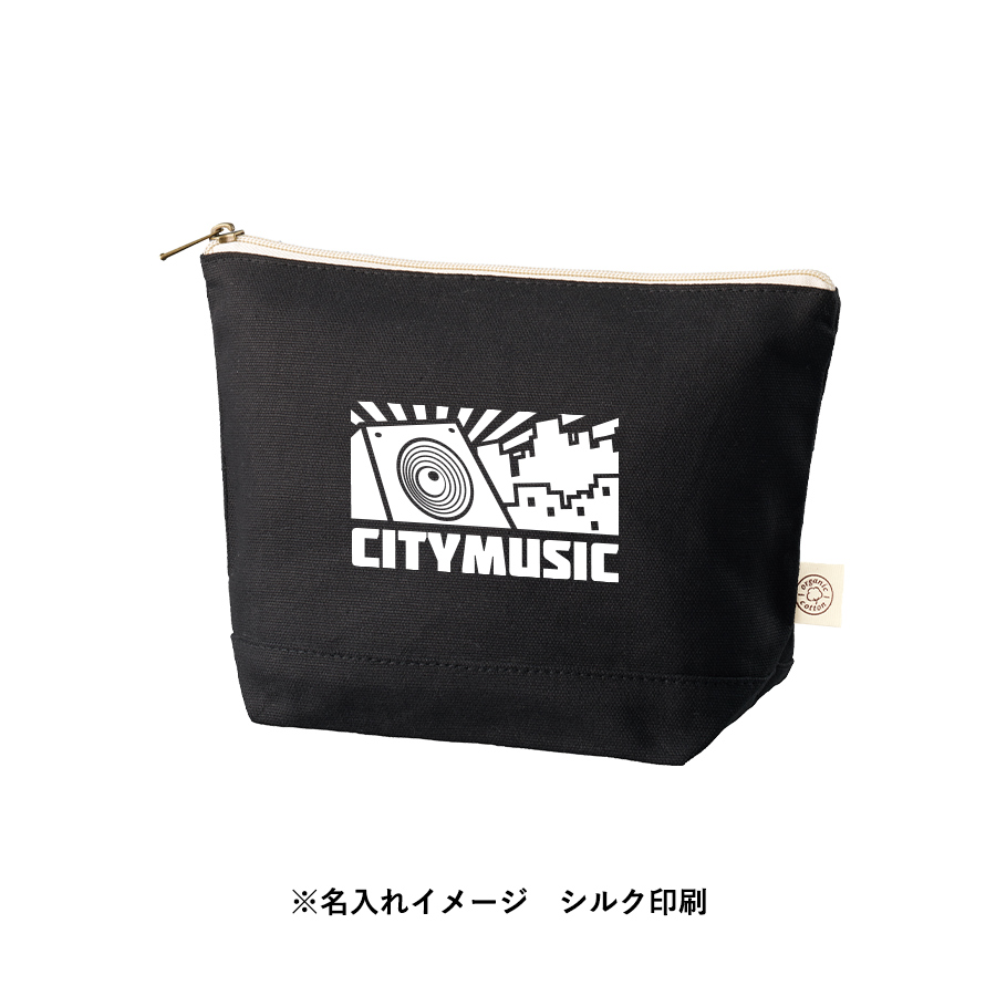 オーガニックコットンキャンバスデイリーポーチ（M）　ナイトブラック