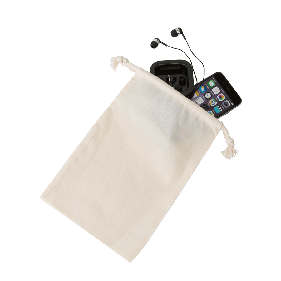 コットン巾着（M）　ナチュラル